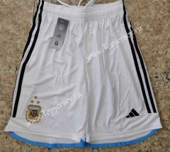 (3 Stars) 2022-2023 Argentina White Thailand Soccer Shorts