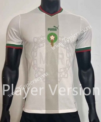 Player Version 2022-2023 Morocco Away White Thailand Soccer Jersey AAA