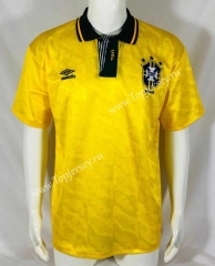 Retro Version 91-93 Brazil Home Yellow Thailand Soccer Jersey AAA-503