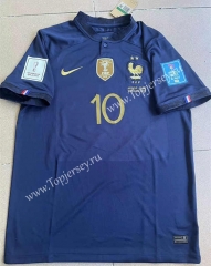 With Patch Version 2022-2023 France Home Royal Blue ( #10 MBAPPE )Thailand Soccer Jersey AAA