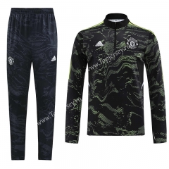 2022-2023 Manchester United Black&Green Thailand Soccer Tracksuit-LH
