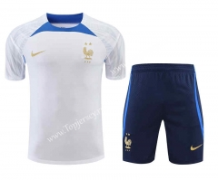 2022-2023 France White Thailand Training Soccer Uniform-418
