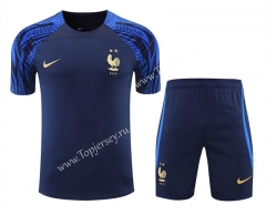 2022-2023 France Royal Blue Thailand Training Soccer Uniform-418