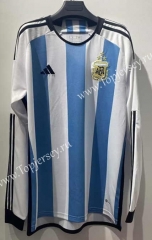 (3 Stars) 2022-2023 Argentina Home Blue and White LS Thailand Soccer Jersey AAA-9268