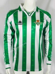 Retro Version 95-97 Real Betis Home White&Green LS Thailand Soccer Jersey AAA-503