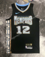 2022-2023 City Version Memphis Grizzlies Black #12 NBA Jersey-311