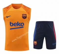 2022-2023 Barcelona Orange Thailand Soccer Vest Uniform-418