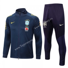 2022-2023 Brazil Royal Blue Thailand Soccer Jacket Uniform -815