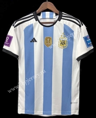 (With Patch Version) 3 Stars 2022-2023 Argentina Home Blue&White Thailand Soccer Jersey AAA-403