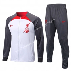 2022-2023 Liverpool White (Red Collar) Thailand Soccer Jacket Uniform-815