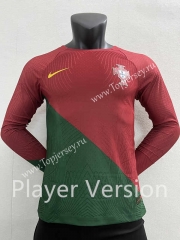 Player Version 2022-2023 Portugal Home Red LS Thailand Soccer Jersey AAA-2016