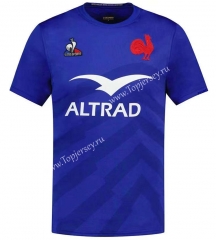 2022-2023 France Home Blue Thailand Rugby Shirt