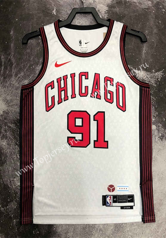 2022-2023 City Edition Chicago Bulls White #91 NBA Jersey-311,Chicago Bulls