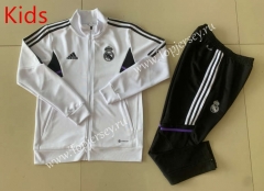 2022-2023 Real Madrid White Kids/Youth Soccer Jacket Uniform-GDP