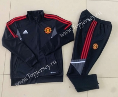 2022-2023 Manchester United Black Thailand Soccer Jacket Uniform-GDP