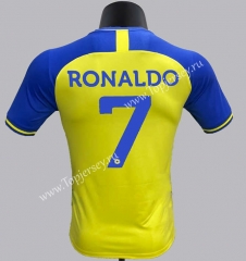 Player Version 2022-2023 Al-Nassr FC Home Yellow ( RONALDO #7 ) Thailand Soccer Jersey AAA
