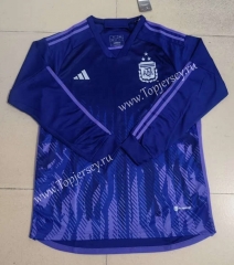 (3 Stars) 2022-2023 Argentina Away Purple LS Thailand Soccer Jersey AAA