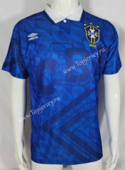 Retro Version 91-93 Brazil Away Blue Thailand Soccer Jersey AAA-503