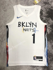 2022-2023 City Edition Brooklyn Nets White #1 NBA Jersey-311