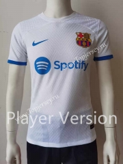 Player Version 2023-2024 Barcelona Away White Thailand Soccer Jersey AAA-807