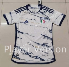 Player Version 2023-2024 Italy Away White Thailand Soccer Jersey AAA-807