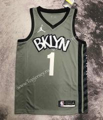 Jordan Limited Version Brooklyn Nets Gray #1 NBA Jersey-311