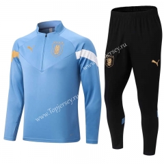 2022-2023 Uruguay Light Blue Thailand Soccer Tracksuit Uniform-411