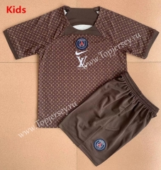 2022-2023 Concept Version Paris SG Coffee Kid/Youth Soccer Uniform-AY