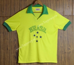 Retro Version 1958 Brazil Yellow Thailand Soccer Jersey AAA-SL