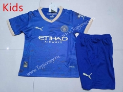 2023-2024 Special Version Manchester City Royal Blue Kid/Youth Soccer Uniform-507