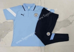 2022-2023 Manchester City Royal Blue Thailand Polo Uniform-815