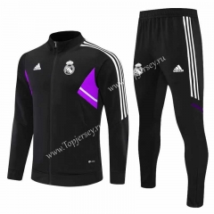 2022-2023 Real Madrid Black Thailand Soccer Jacket Uniform-411