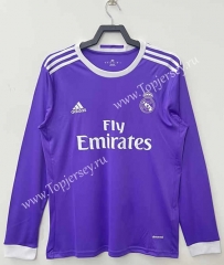 Retro Version 2016-2017 Real Madrid Away Purple LS Thailand Soccer Jersey AAA-SL