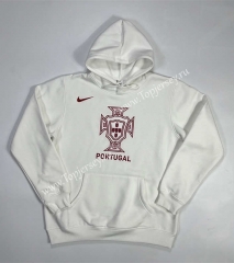 2022-2023 Portugal White Thailand Soccer Tracksuit Top With Hat-GDP