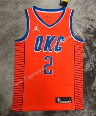 Jordan Limited Version Oklahoma City Thunder Orange #2 NBA Jersey-311