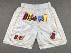 2022-2023 City Edition Miami Heat White NBA Shorts-1380