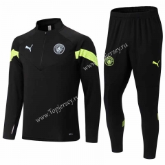 2022-2023 Manchester City Black Thailand Soccer Tracksuit Uniform-411