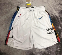 2022-2023 City Edition Brooklyn Nets White NBA Shorts-311
