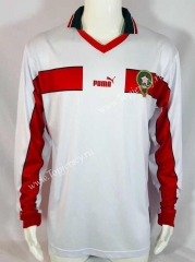 Retro Version 1998 Morocco Away White LS Thailand Soccer Jersey AAA-503