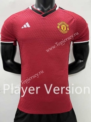 Player Version 2023-2024 Manchester United Red Thailand Soccer Jersey AAA-SJ