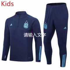 2022-2023 Argentina Royal Blue Kids/Youth Soccer Tracksuit-411