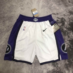 2023 City Edition Los Angeles Lakers White NBA Shorts-311