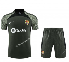 2023-2024 Barcelona Dark Green Thailand Training Soccer Uniform