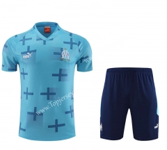 2023-2024 Olympique de Marseille Blue Thailand Training Soccer Uniform-4627