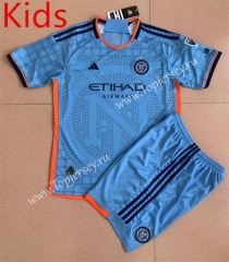 2023-2024 New York City Home Blue Kids/Youth Soccer Uniform-AY