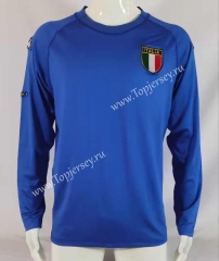 Retro Edition 2000 Italy Home Blue LS Thailand Soccer Jersey AAA-503