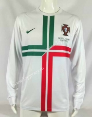 Retro Version 2012 Portugal Away White LS Thailand Soccer Jersey AAA-503