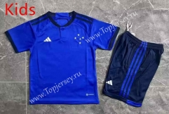 2023-2024 Cruzeiro EC Home Blue Kids/Youth Soccer Uniform-8975