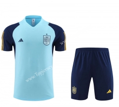 2023-2024 Spain Light Blue Thailand Training Soccer Uniform