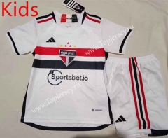 2023-2024 Sao Paulo Home White Kids/Youth Soccer Unifrom-507